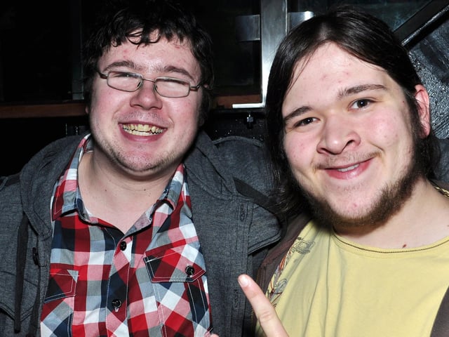 Richard and Tim having a mad night out in Scarborough.