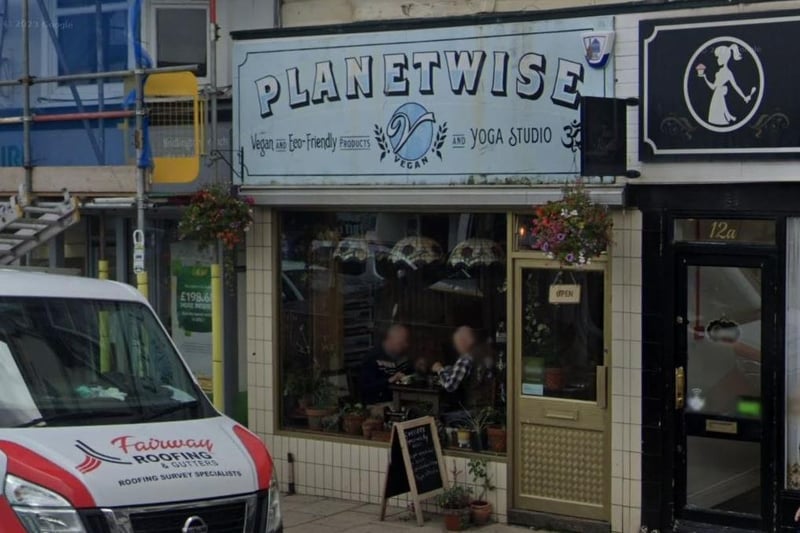 Planetwise is a vegan shop, cafe and yoga studio located on  Prospect Street, Bridlington. One Google review said: "Lovely little cafe with gorgeous array of cakes and bites to eat. Also features an organic shop ranging from soaps to teas to grains. Very cozy vibe will be sure to visit again."