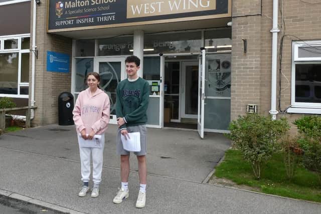 Lily and Edward after picking up their impressive GCSE results
