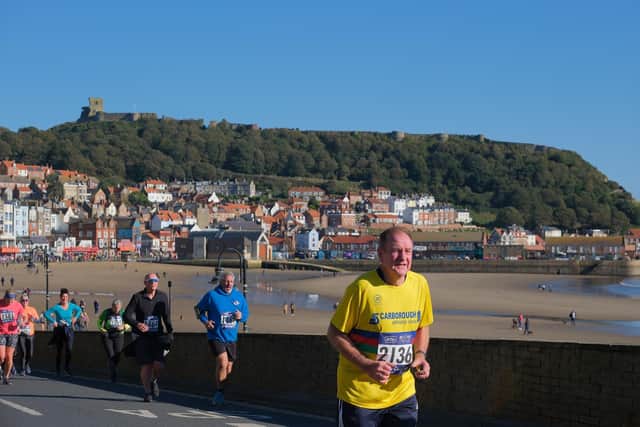 Scarborough AC's Paul Grahamslaw closes in on the finish-line. Photos by Richard Ponter