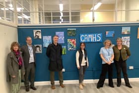 The opening of the new exhibition featuring work by CAMHS patients at Scarborough Library.