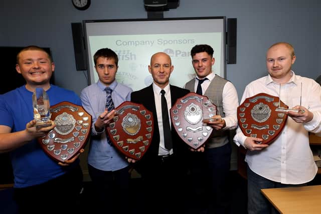 Whitby Fishing School CEO Andy Hodgson with the award recipients.
picture: Richard Ponter