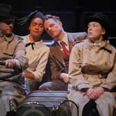Niall Ransome, Olivia Onyehara, Dave Hearn and Lucy Keirl  in The 39 Steps at the Stephen Joseph Theatre