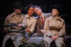 Niall Ransome, Olivia Onyehara, Dave Hearn and Lucy Keirl  in The 39 Steps at the Stephen Joseph Theatre