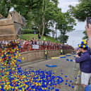 Filey Lions sent 3000 balls bouncing down Cargate Hill to raise money for the community. Photo courtesy of Jim Towey.
