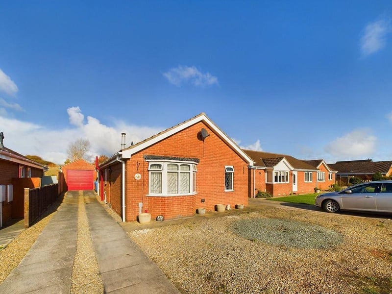 This two bedroom detached bungalow is for sale with Hunters for £230,000.