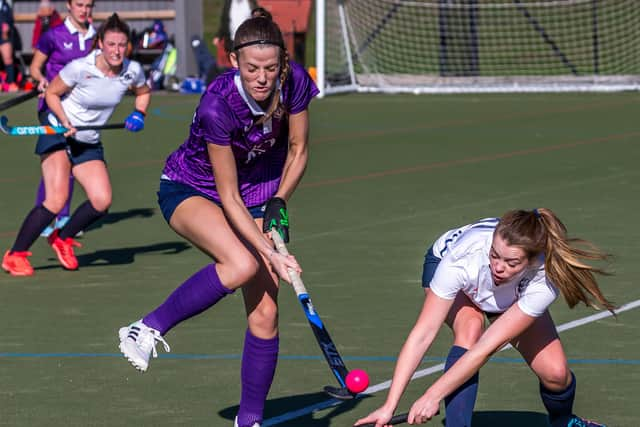 Kirsty-Ann Dixon battles away for the home side against Durham