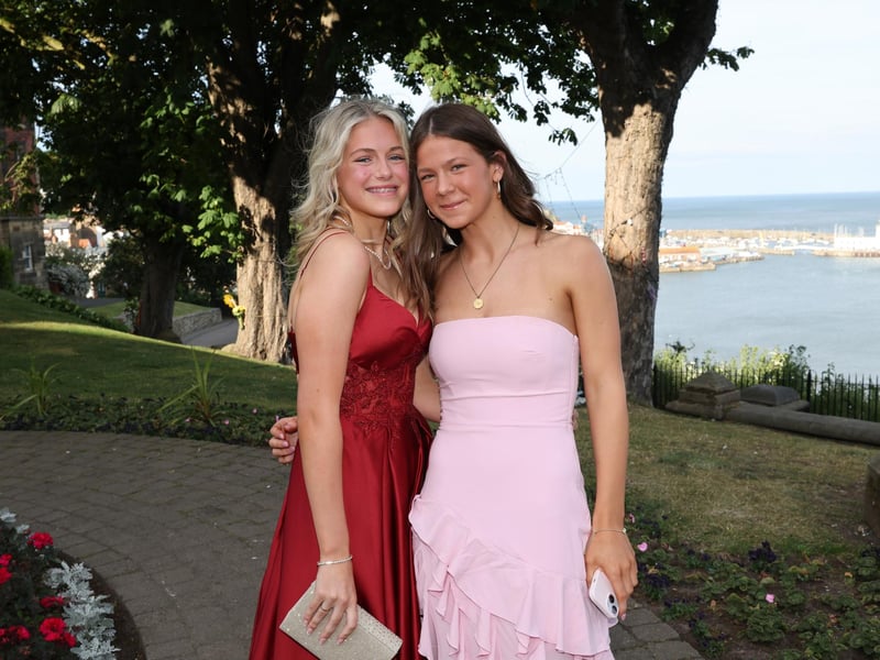 A beautiful duo in beautiful dresses.