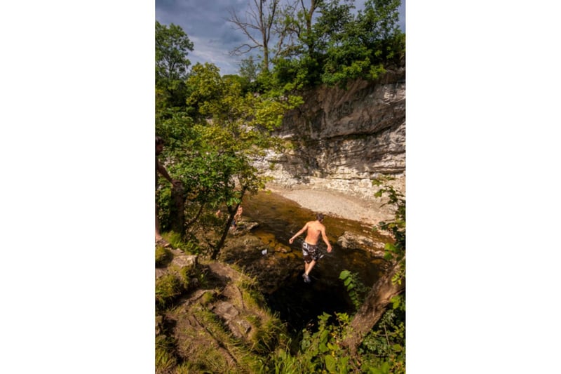 Loup Scar's terrifying jump from the path which leads into a small, very deep plunge pool and is only for the most experienced swimmers. During the summer there is usually a bunch of young people attempting this but it is not for the faint hearted.