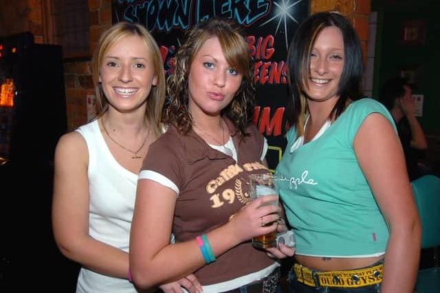 Lynsey, Naomi and Katya enjoying a night out watching the football.