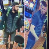 North Yorkshire Police have released images of three men they want to speak to after a series of thefts at an amusement arcade in Scarborough.