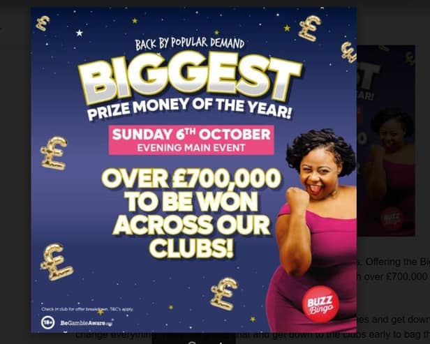 Over £700,000 to win across Buzz Bingo clubs this Sunday.