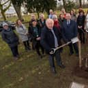 North Yorkshire County Council’s leader, Cllr Carl Les, taking part in the tree planting ceremony at County Hall.