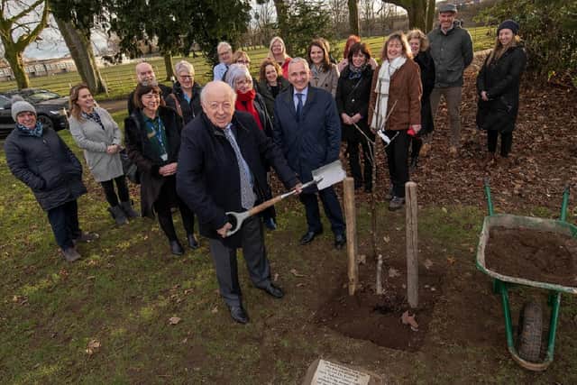 North Yorkshire County Council’s leader, Cllr Carl Les, taking part in the tree planting ceremony at County Hall.