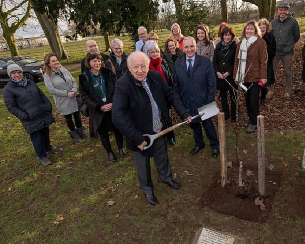 North Yorkshire County Council’s leader, Cllr Carl Les, taking part in the tree planting ceremony at County Hall.