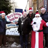 Santa at Westborough with the Rotary representatives and the Mayor...David Grisdale, David Rhodes, Mayor Eric Broadbent, John Armistead, Santa and John Riby
