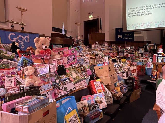 Toys on display at the service