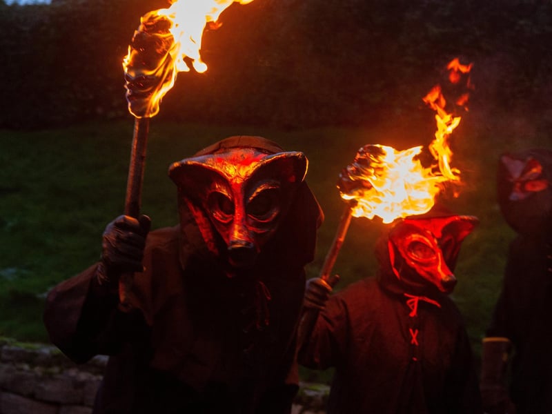 Participants in the Whitby Krampus Run in Whitby.