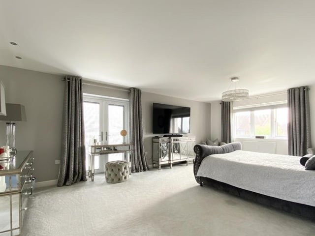 One of the home's luxurious bedrooms.