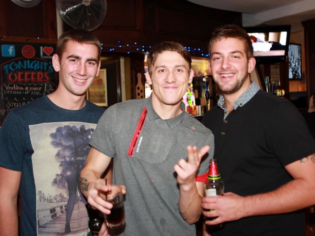 Tom, Nathan and Aaron enjoying themselves in Bar2B.