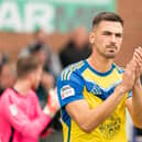 Boro skipper Will Thornton applauds the visiting fans at his 200th competitive appearance for the Seadogs, the 3-2 win at Ling's Lynn Town. Photo by Wandering Photography