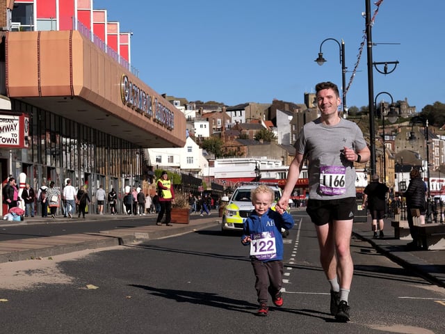 Part one of the Fun Run with adults and older runners. A great finish.