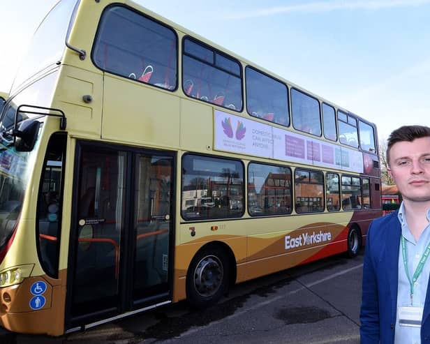 A new campaign of bus advertising in the East Riding is raising awareness of Domestic Abuse and the help available from the Domestic Violence and Abuse Partnership (DVAP) in supporting victims.