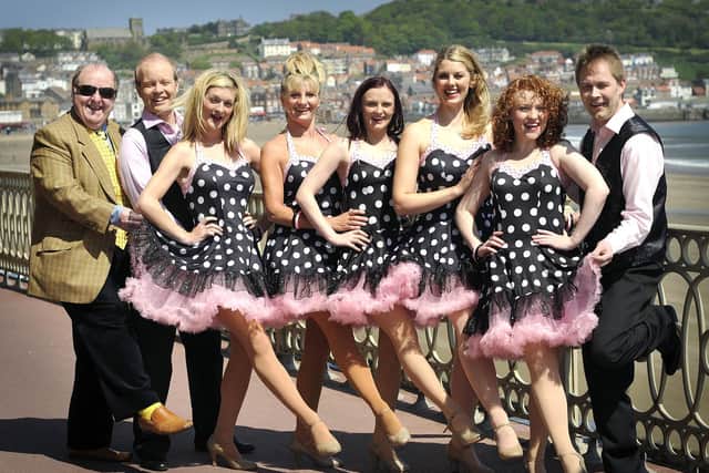 Tony Peers and his Summer show group at the Spa in 2012. Left to right Tony Peers, Darren Wright, Charlotte Buxton, Linda Newport, Claire Booth, Wendy Abrahams, Becki Perks, Wink Taylor.