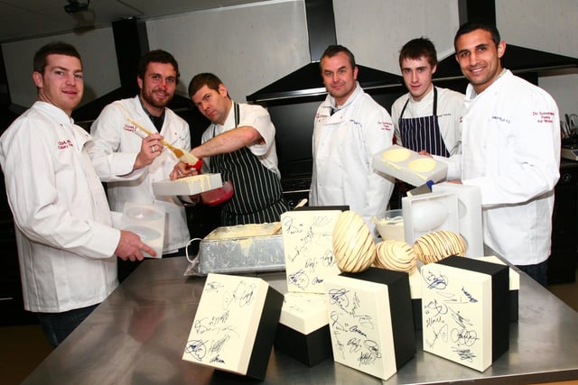 Chesterfield players were helping the Easter Bunny by making Chocolate Easter Eggs at Coghlan’s Cookery School in Chesterfield in 2009