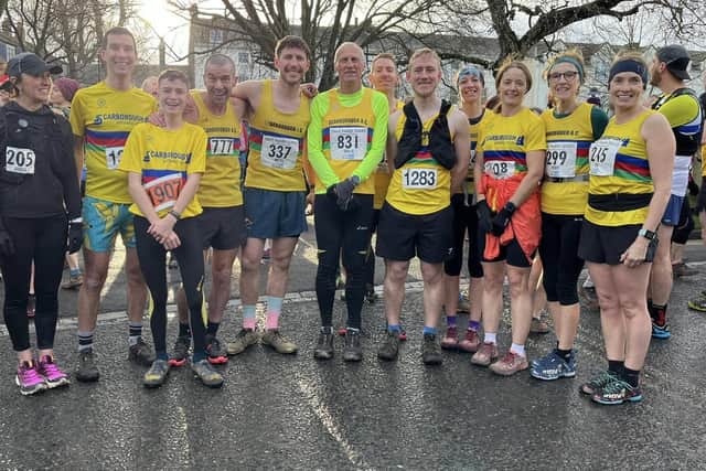 The Scarborough Athletic Club group line up at Captain Cook's Fell Race.