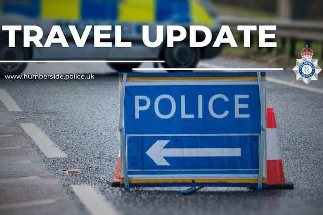 The A165 has been closed south of Bridlington following an accident