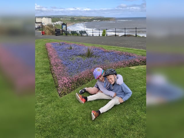 Having fun amongst the flowers!