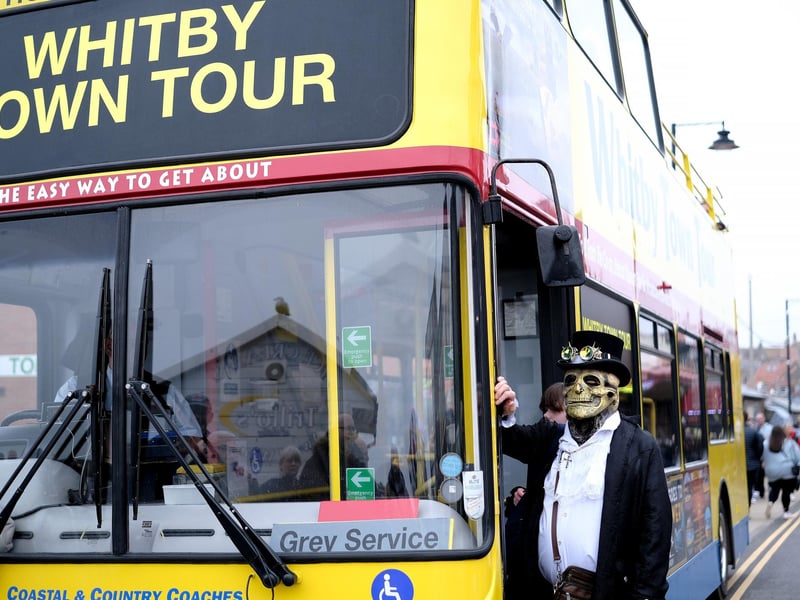Heading for a bus tour of Whitby.