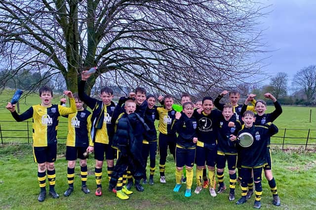 Scalby Under-13s celebrate winning the Scarborough & District Minor League title