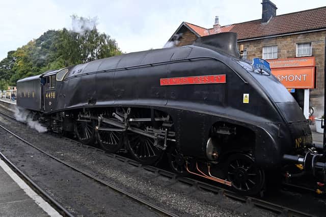 Sir Nigel Gresley pictured at Grosmont station on the North York Moors Railway.