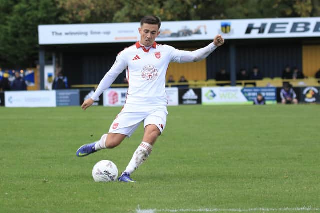 Lewis Maloney in action for Boro at Hebburn. Photo by Jack Boys