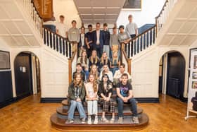 Scarborough College students celebrating their GCSE results