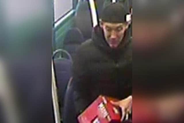Image of a man police would like to speak to following an alleged sex attack on a bus between Whitby and Middlesbrough.