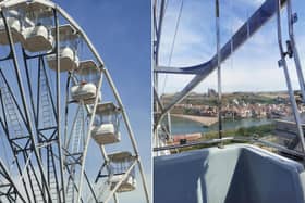 View of the Whitby Wheel from the ground, and from the air. photo: Dr Emma Mason