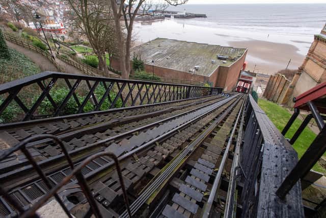 The tramway carriage became stuck mid-journey.