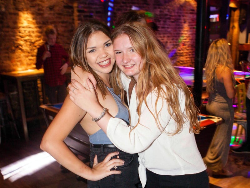 Emily & Jade look stunning in Blue Lounge