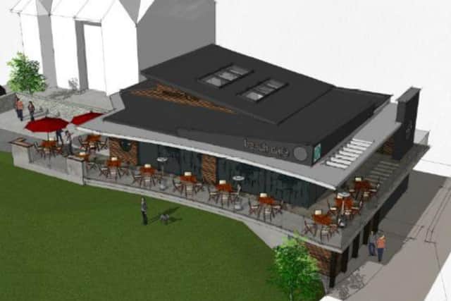 The new café would include a selection of indoor and outdoor seating.