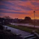Beautiful red sky in the backdrop of this Pannett Park picture.