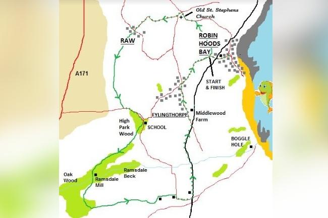 Map of the Robin Hood's Bay walk.