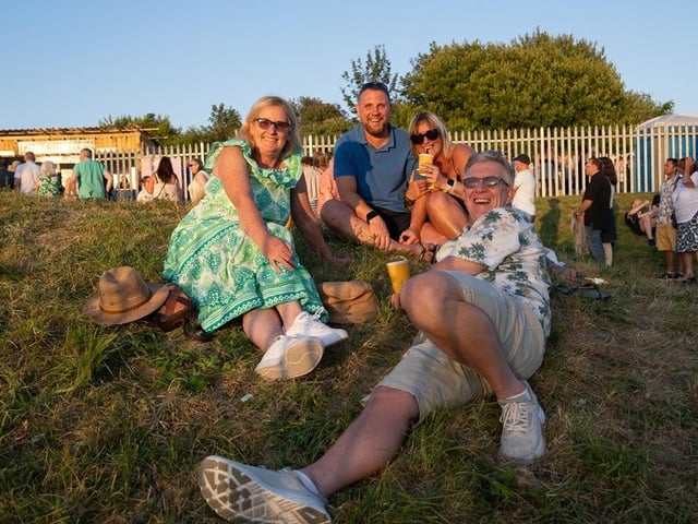 Enjoying the sun before the show