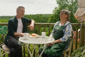 Whitby's David Atherton, a winner of Great British Bake Off, at Bob and Bev's Brew in Glaisdale.