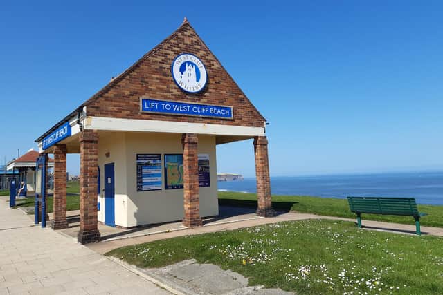 Whitby's cliff lift on the West Cliff. photo: Duncan Atkins