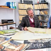 Simon Murgatroyd and Scarborough Museum and Galleries collections manager Jim Middleton with items from the collection