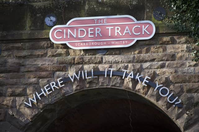The start of the Whitby to Scarborough Cinder Track