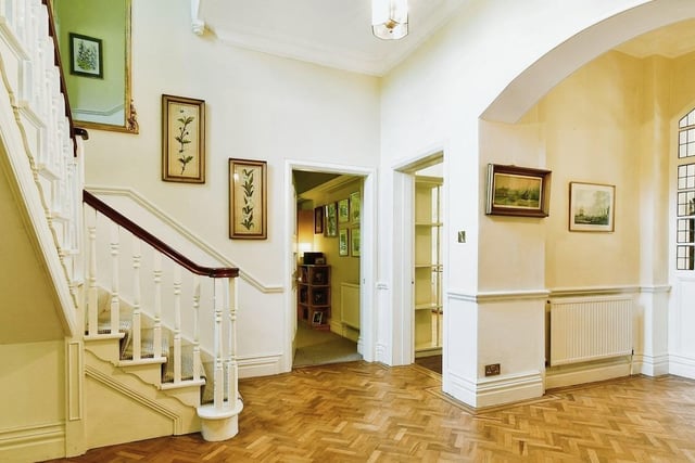 The entrance hall of the imposing property.